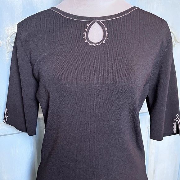 Peter Nygard 3 Piece Outfit Full Lined Skirt 2 Short Sleeve Tops Size M (10-12) - Picture 6 of 13